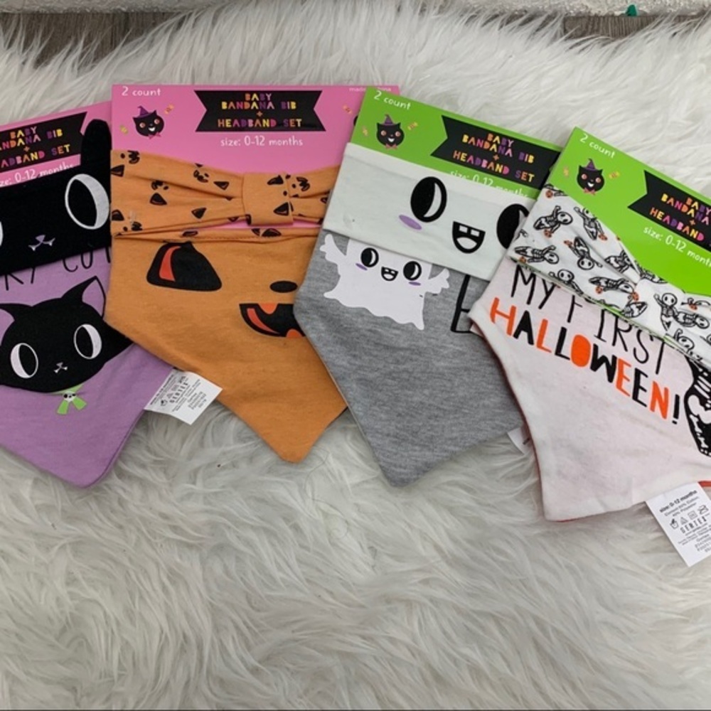 Bib and headband Halloween set 0-12 months